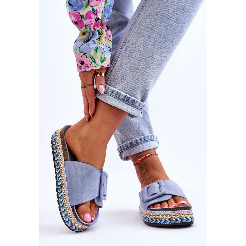 PS1 Verzierte Plateau-Slipper von Joyce in Blau für Damen 2