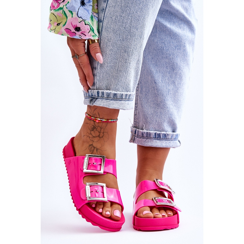 Glatte Damenhausschuhe ZAXY HH285160 Fuchsie rosa 1