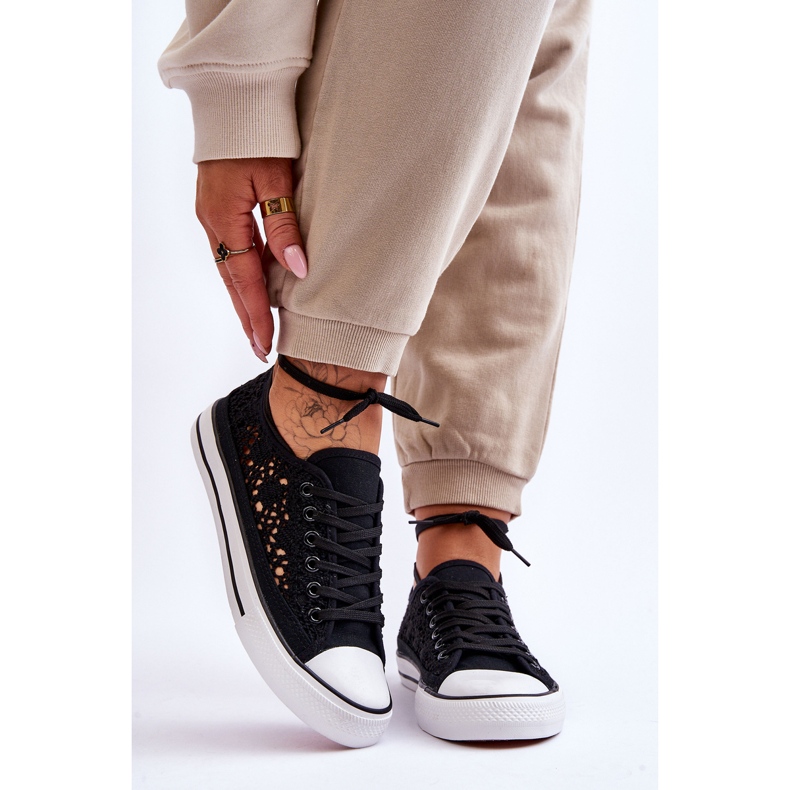 Damen-Sneaker aus Textil mit Spitze Schwarz Fergo 1