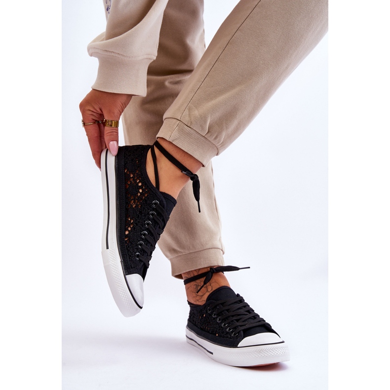 Damen-Sneaker aus Textil mit Spitze Schwarz Fergo 2