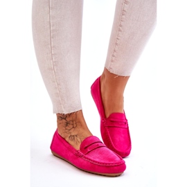 Klassische Wildlederloafer für Damen Fuchsia Ivana rosa 2