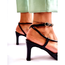 Frauen bemalt schwarze Sandalen schwarz 1