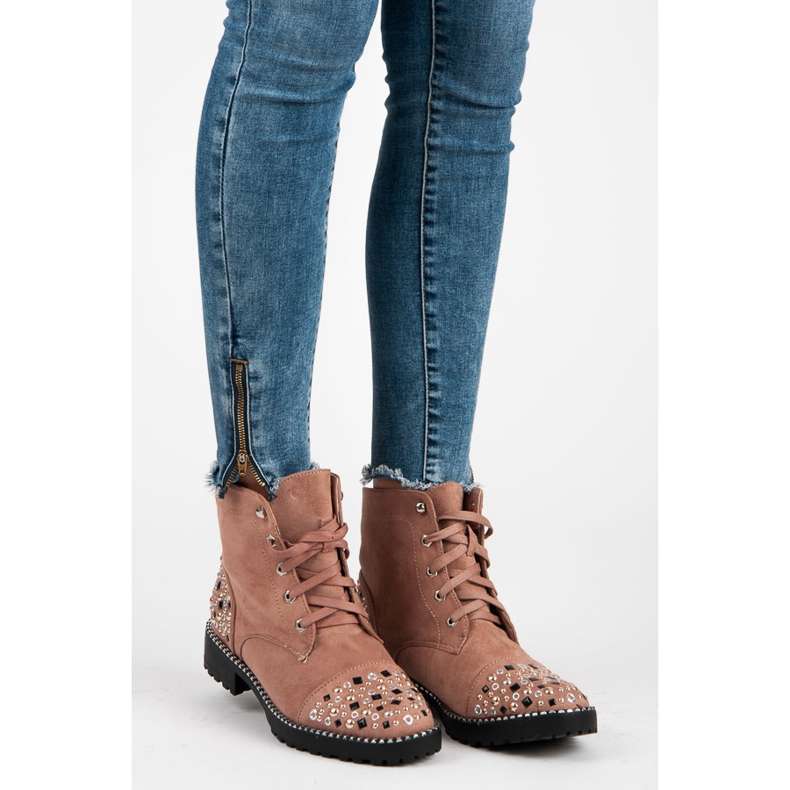 Ideal Shoes Wildleder Arbeiter rosa 1