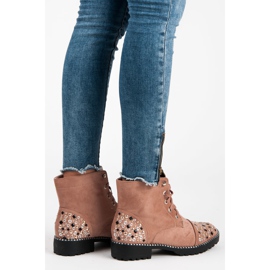 Ideal Shoes Wildleder Arbeiter rosa 2