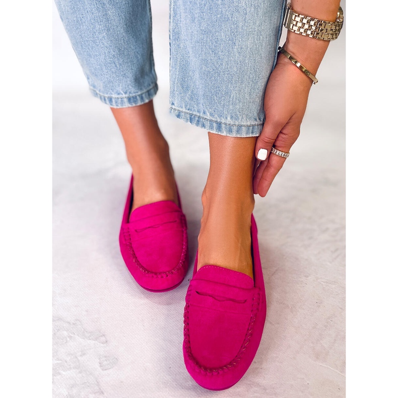 BM Anaya Damen-Loafer aus fuchsiafarbenem Wildleder rosa 2