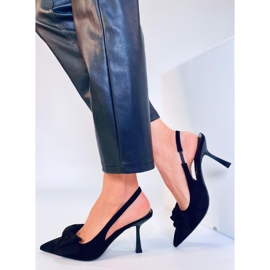 BM Shirley Schwarze Pumps mit offenem Absatz 2