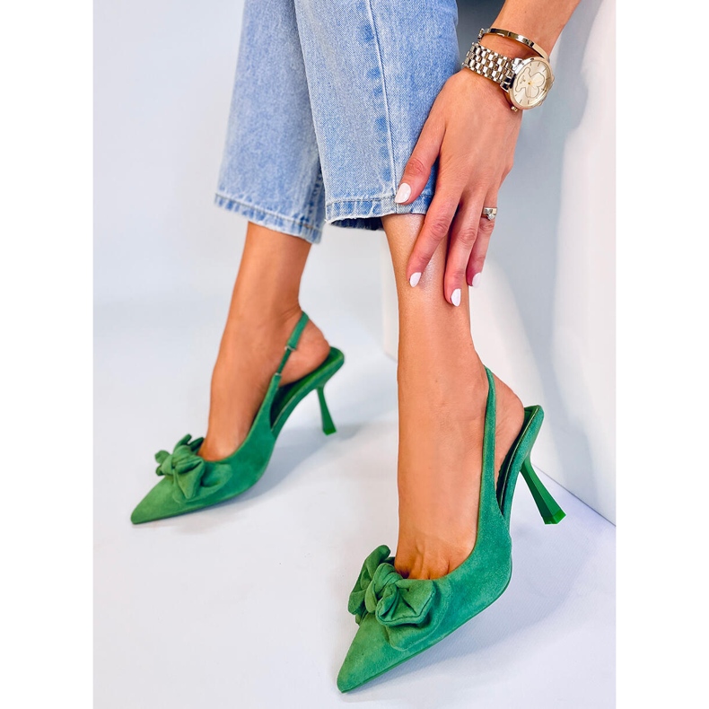 BM Shirley Green Pumps mit offenem Absatz grün 2