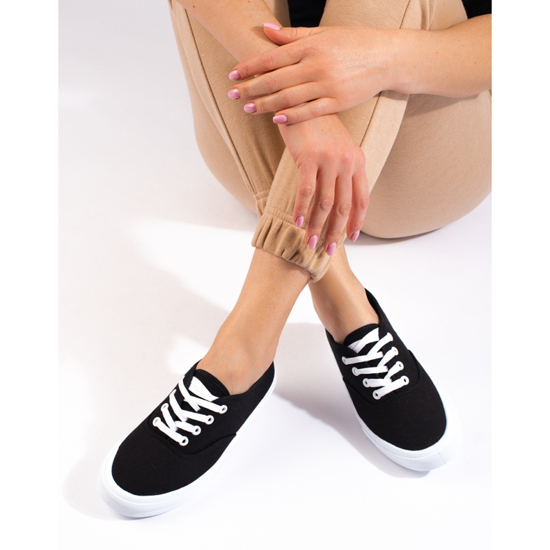 Klassischer Damen-Schnürsneaker Shelovet schwarz 1