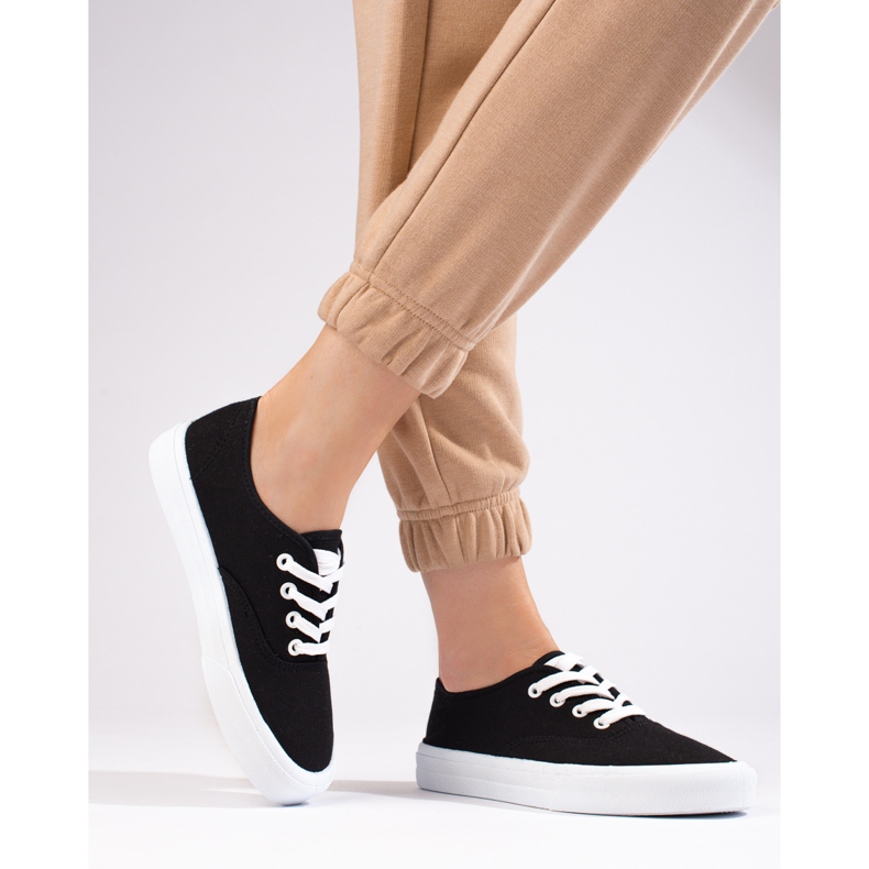 Klassischer Damen-Schnürsneaker Shelovet schwarz 2