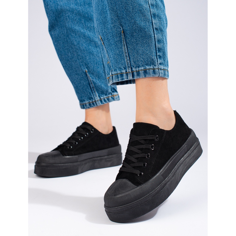 High-Plateau-Sneaker schwarz Shelovet 1