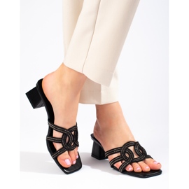 Elegante schwarze Shelovet-Hausschuhe für Damen auf der Post 1