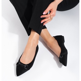 Schwarze Wildlederballerinas von Shelovet für Damen 2