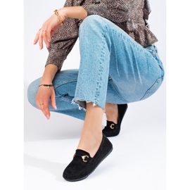 Schwarze Wildleder-Loafer von Shelovet für Damen 1