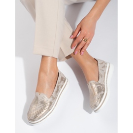 Shelovet leder gold durchbrochene schuhe golden 1