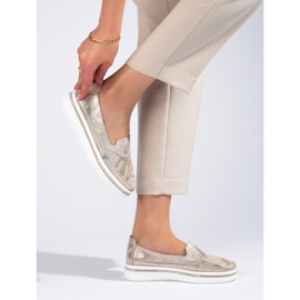 Shelovet leder gold durchbrochene schuhe golden 2