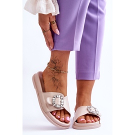 BM Plateau-Slipper für Damen mit Beneca-Beneca-Dekoration beige 1