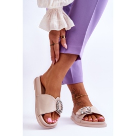 BM Plateau-Slipper für Damen mit Beneca-Beneca-Dekoration beige 2