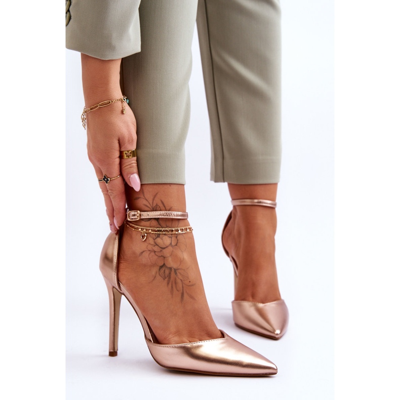 PG1 Pumps mit hohem Absatz und spitzer Zehenpartie in Roségold rosa 1