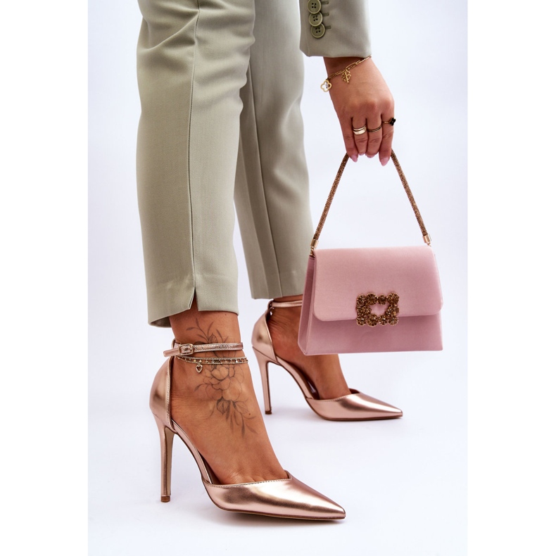 PG1 Pumps mit hohem Absatz und spitzer Zehenpartie in Roségold rosa 2
