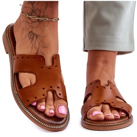 Lemar Damensandalen mit dekorativen Ausschnitten Brown Emily braun 9