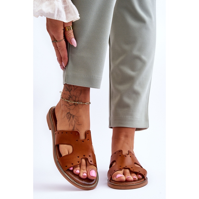 Lemar Damensandalen mit dekorativen Ausschnitten Brown Emily braun 1