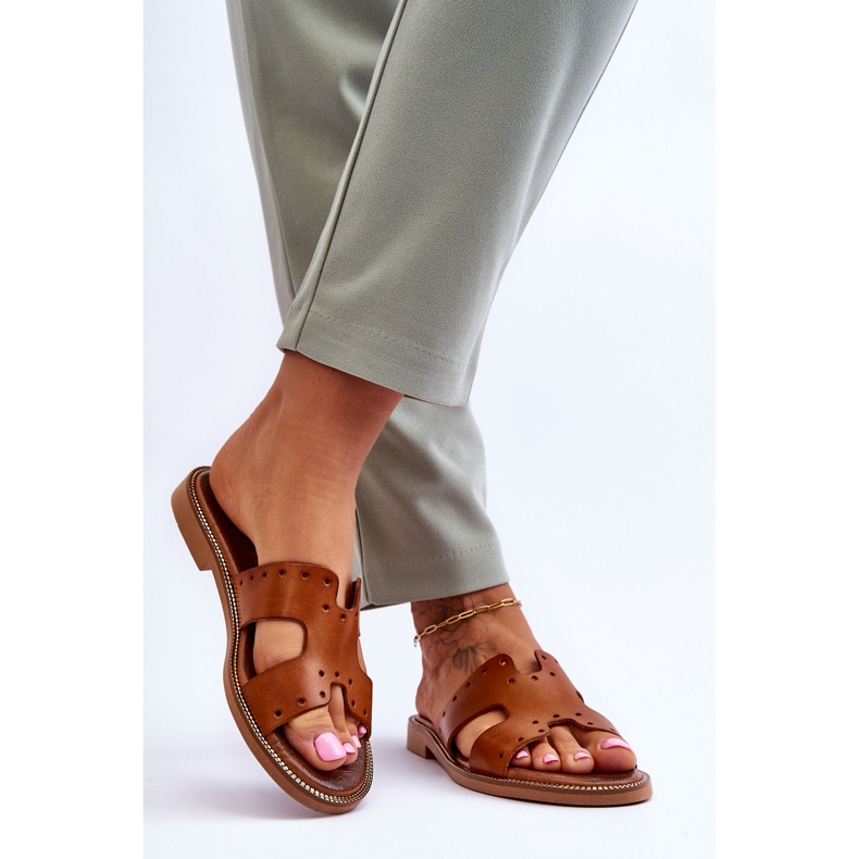 Lemar Damensandalen mit dekorativen Ausschnitten Brown Emily braun 2