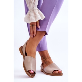 Lemar Alivia Beige Leder Slip On Sandalen 2
