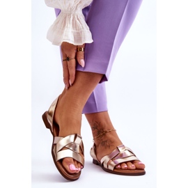 Zazoo Bequeme Slip-On-Sandalen aus goldfarbenem Kayla-Leder golden 2