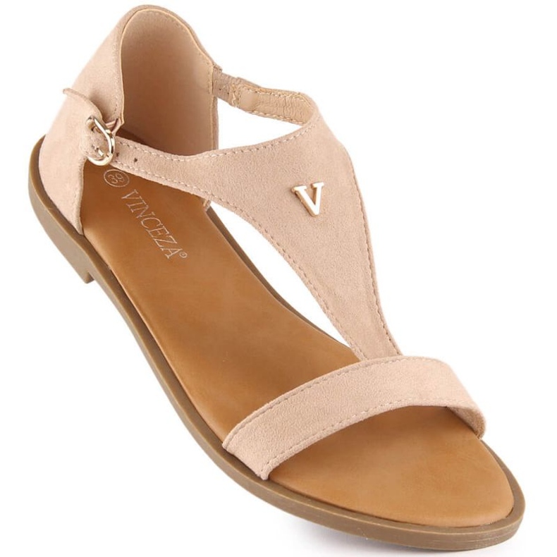 Flache Wildledersandalen Vinceza W 17270 beige 1