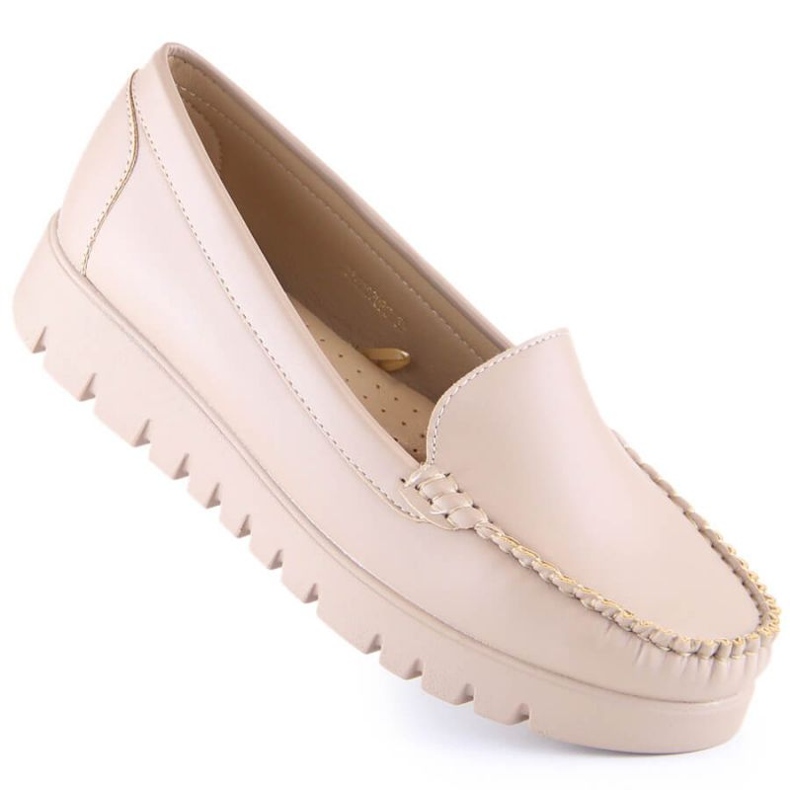 Mokassin-Loafer auf der Plattform Potocki W YQ21020 beige 1