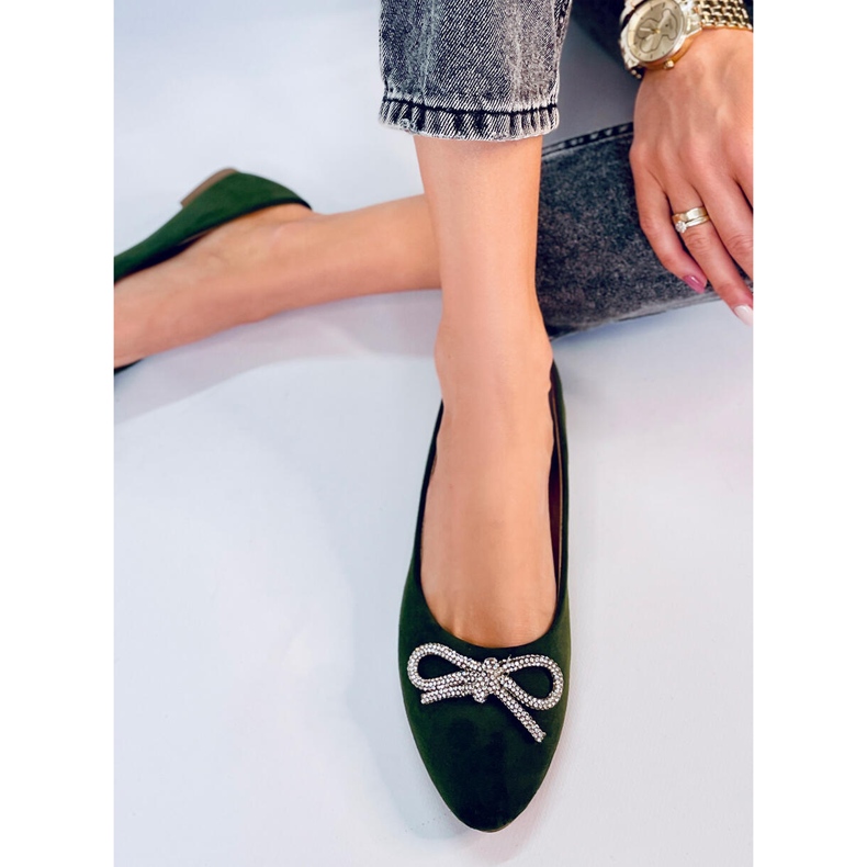 Batten Green Almond Toe Ballerinas grün 2