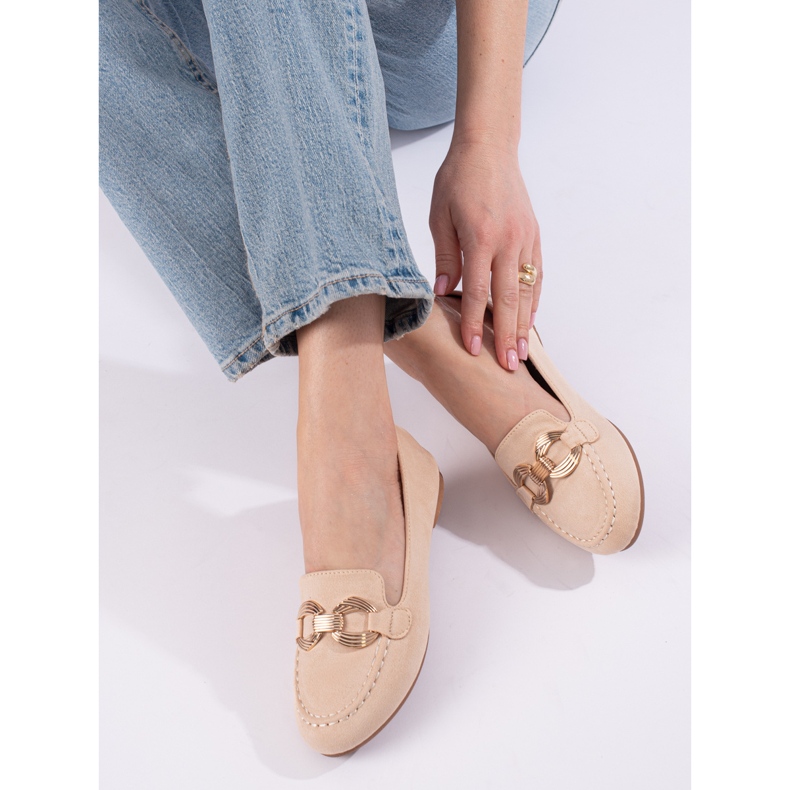 Bequeme beige Wildleder-Loafer von Shelovet 1