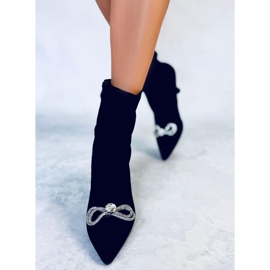 Betz Schwarze elastische Stiefel mit hohem Absatz 2