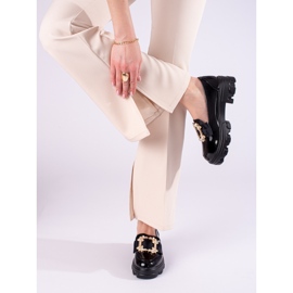 W. Potocki Schwarz lackierte Mokassins auf dicker Sohle von T.Potocki 1