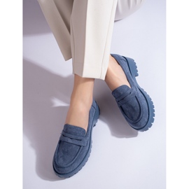 Shelovet Loafer aus marineblauem Wildleder für Damen 1