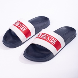 Leichte Herrenhausschuhe Big Star LL174455 marineblau weiß 2