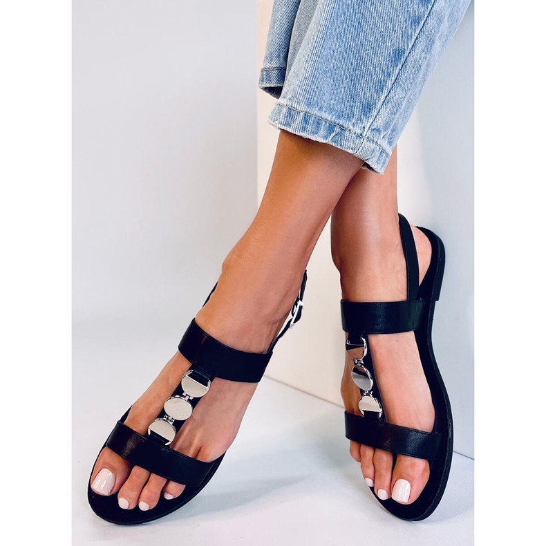 BM Cheek Black Metallic Damensandalen schwarz 1