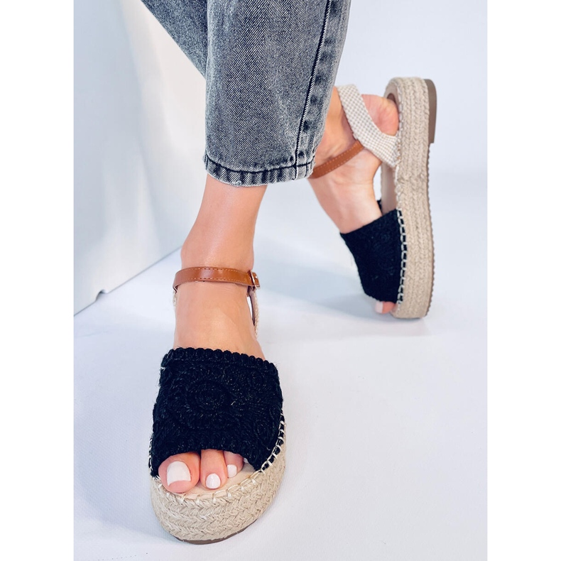 Boho Ingram Schwarze Espadrille-Sandalen 2