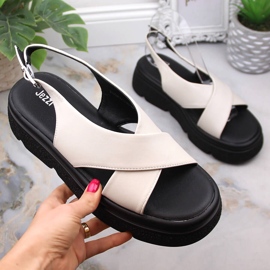 Beige Plateausandalen für Damen Jezzi 5473 1