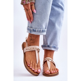 PG1 Damensandalen mit Kette Beige Jessica 1