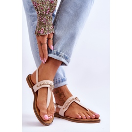 PG1 Damensandalen mit Kette Beige Jessica 2