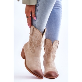 PG1 Klaira Beige Wildleder Cowboystiefel 1