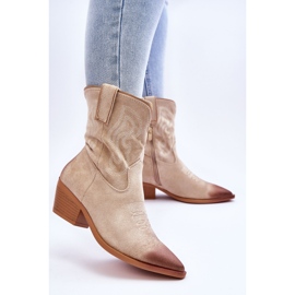 PG1 Klaira Beige Wildleder Cowboystiefel 2