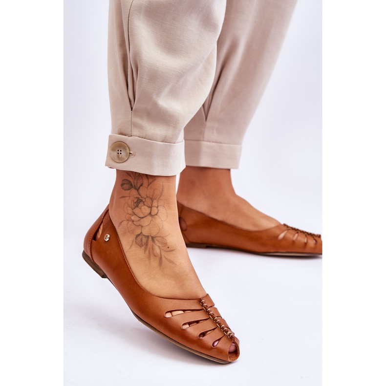 Lemar Bequeme Lederballerinas für Damen Braun Luka 2