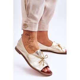 Frauen Leder Ballerinas Zazoo 2660/007 Gold golden 2