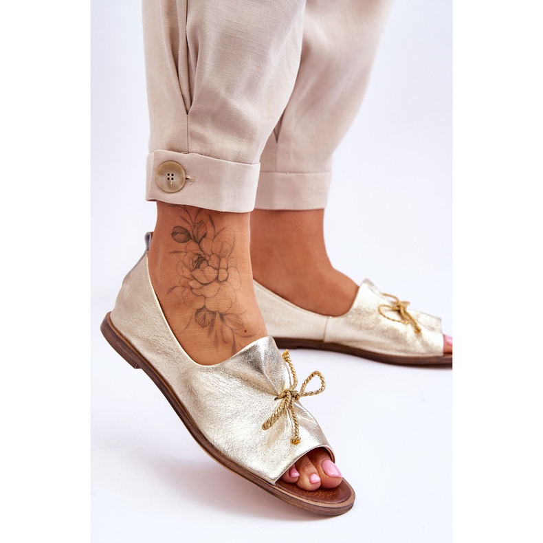 Frauen Leder Ballerinas Zazoo 2660/007 Gold golden 2