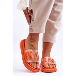 Vinceza Orangefarbene Brave-Plateaupantoffeln für Damen 1