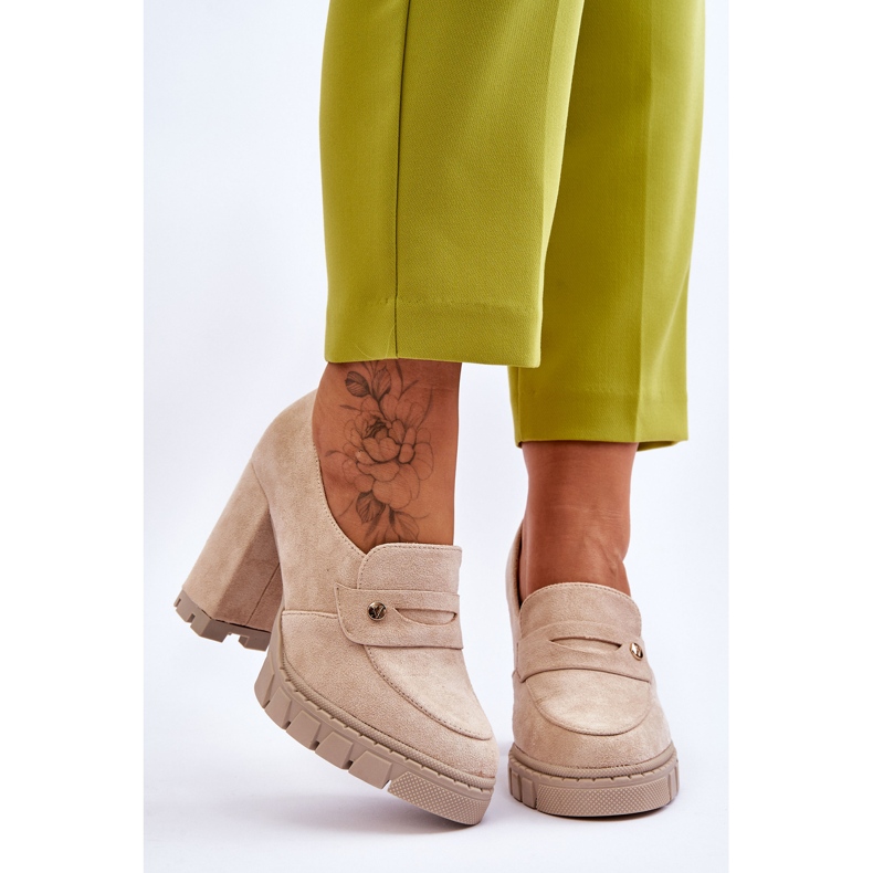 Vinceza Elegante Wildleder High Heels Beige Mintore 1