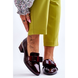 Vinceza Modischer Lackpumps mit dekorativer Schleife bordeaux Shira rot 1