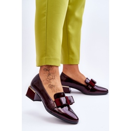 Vinceza Modischer Lackpumps mit dekorativer Schleife bordeaux Shira rot 2